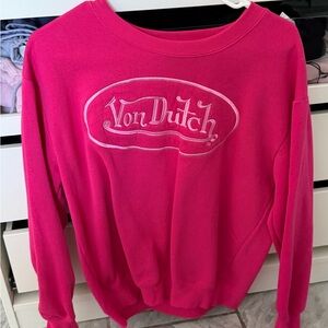 Von Dutch Vibrant Pink Crew Neck Sweater